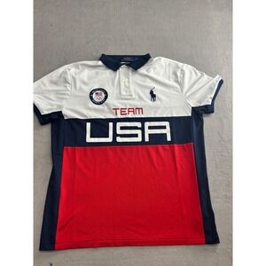 Polo Ralph Lauren Team USA Olympic Polo Shirt Big Pony Custom Slim Fit Mens L